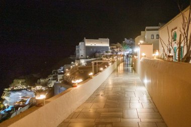 Klasik mimari Oia Town, Santorini Island, Yunanistan