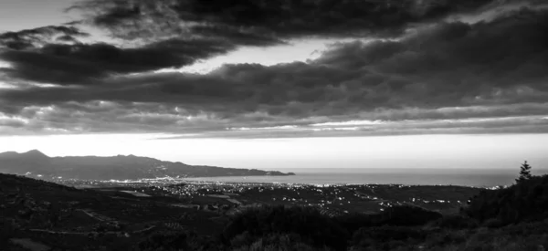 Scenic View Agricultural Field Island Sunset Heraklion Greece — Stock Photo, Image