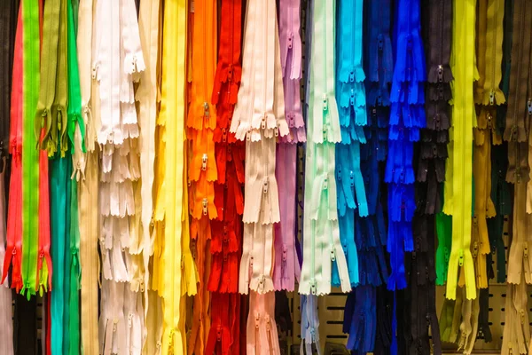 Collection Fermetures Éclair Multicolores Vendre Boutique — Photo