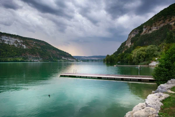 Pier River Mountain France — Stock Photo, Image