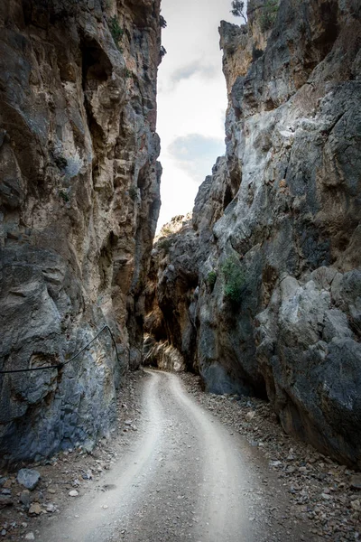 Road Cliff Crete Greece — Stock Photo, Image