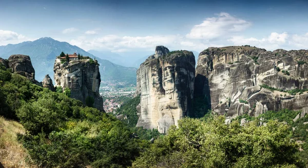 Vista Panorámica Del Valle Del Acantilado Meteora Grecia — Foto de Stock