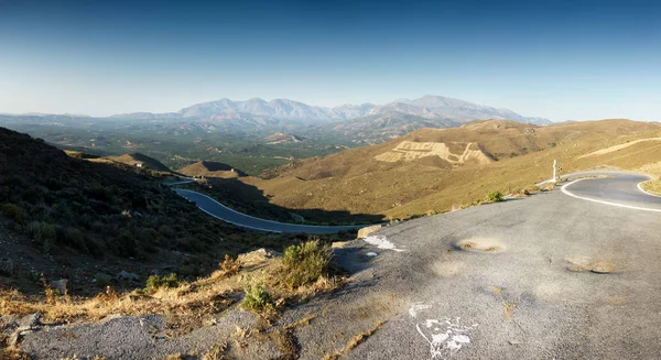 Vista Panorâmica Estrada Montanha Creta Grécia — Fotografia de Stock