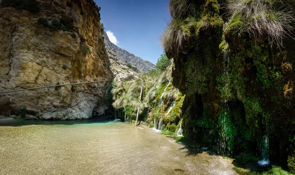 Waterfall Rainforest Cliff Crete Greece — Stock Photo, Image