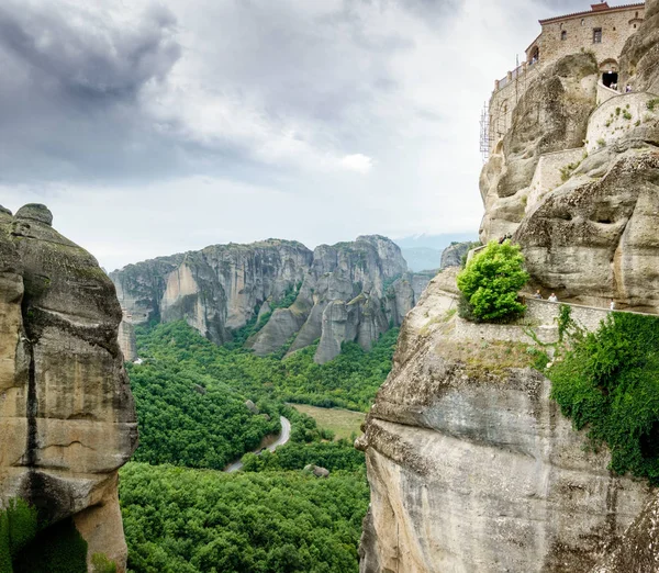 Scenic View Meteora Monastery Cliff Greece — Stock Photo, Image