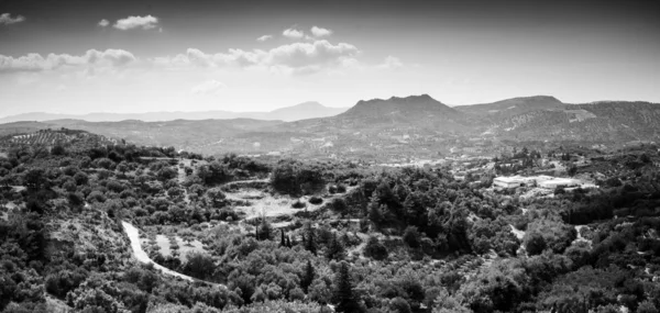 Vista Panorámica Del Campo Montaña Contra Cielo Nublado Creta Grecia — Foto de Stock