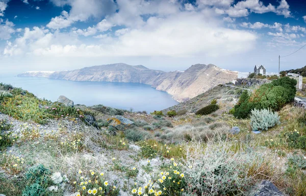 Scenic View Coastline Santorini Island — Stock Photo, Image