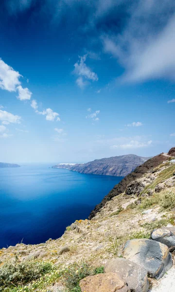 Scenic View Coastline Santorini Island — Stock Photo, Image