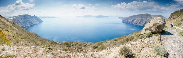 Vista Panorámica Costa Isla Santorini — Foto de Stock