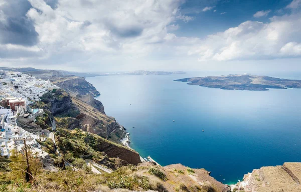 Vista Panorámica Ciudad Oia Isla Santorini Grecia — Foto de Stock