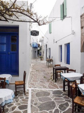 Açık kafede boş: Milos island, Yunanistan