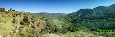 Panoramik manzara ve dağ, Crete, Yunanistan