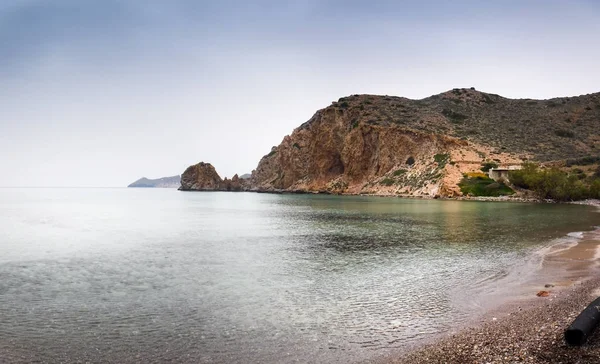 Doğal Görünümü Cliff Milos Adası Yunanistan Deniz — Stok fotoğraf
