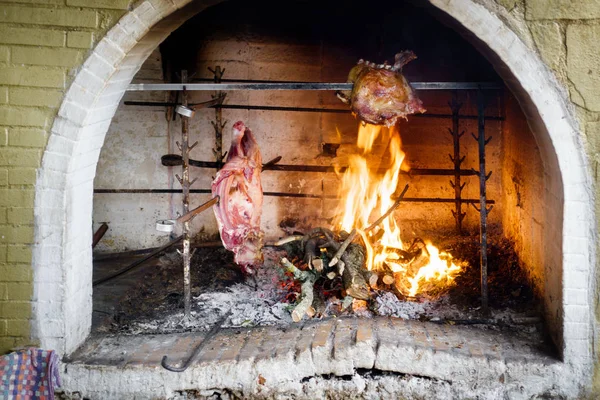 Barbequed Pizza Fırın Crete Yunanistan — Stok fotoğraf