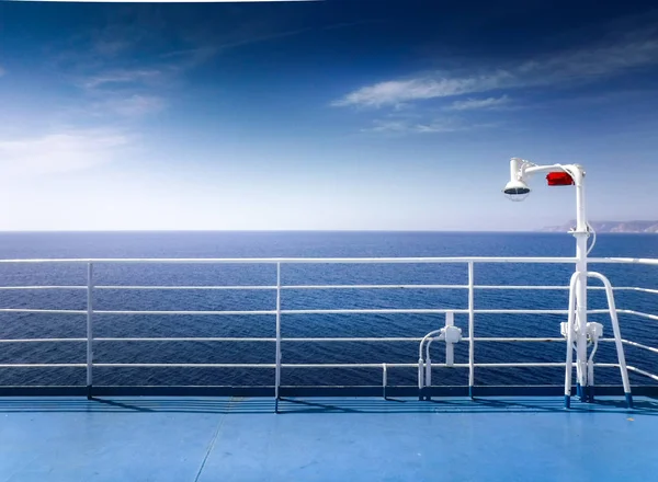 Boat Deck Seascape Milos Island Greece — Stock Photo, Image