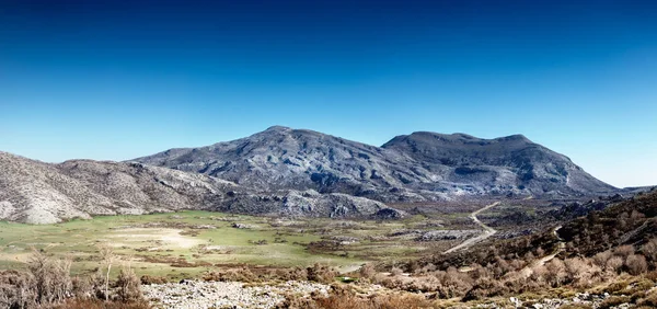 Vista Del Campo Verde Medio Cima Montaña Creta Grecia Europa — Foto de Stock
