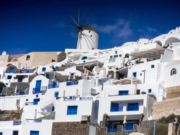 Traditional Houses Windmill Oia Village — Stock Photo, Image