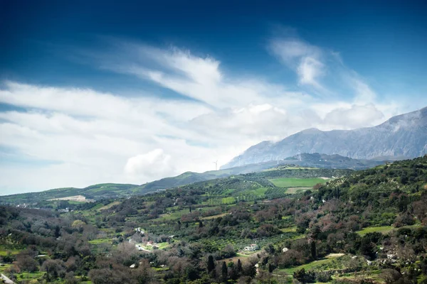 Vista Aérea Tierras Cultivadas Cultivadas Creta Grecia — Foto de Stock