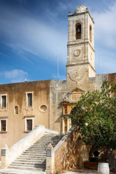 Låg Vinkel Utsikt Över Klocktornet Kreta Grekland Europa — Stockfoto