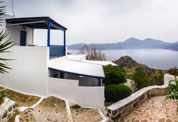 Callejón Edificio Contra Mar Isla Milos Grecia — Foto de Stock