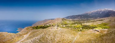 Yunan adalarının Akdeniz'in panoramik manzarası
