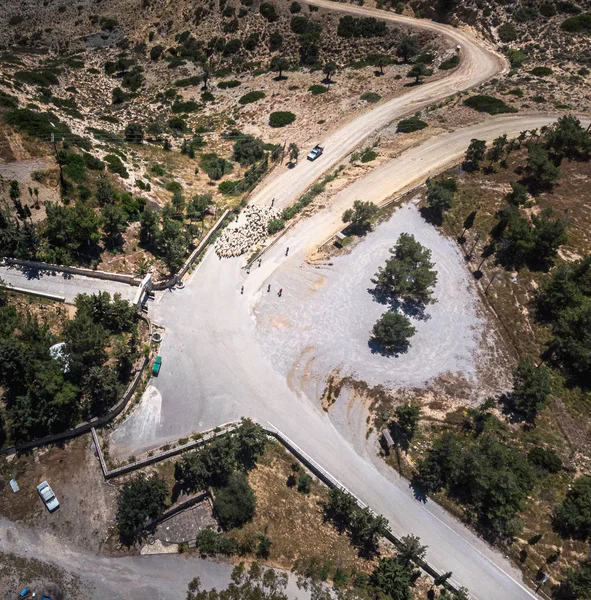 Kır yolları dağdan kesişiyor , Yunanistan — Stok fotoğraf