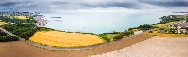 Cancale limanının havadan görünümü — Stok fotoğraf