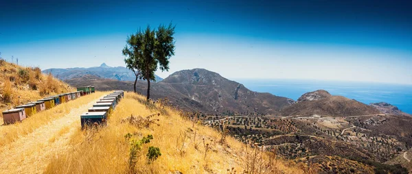 Silueta de montañas en la isla de Creta, Grecia — Foto de Stock