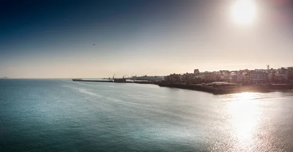 Silhouette of port of Heraklion — Stock Photo, Image