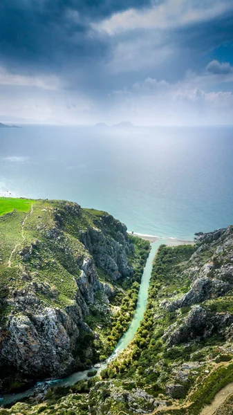 Beroemde berg en zee van Kreta, Griekenland — Stockfoto