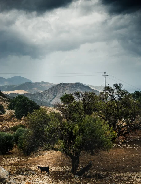 Paisaje de montaña contra cielo nublado —  Fotos de Stock