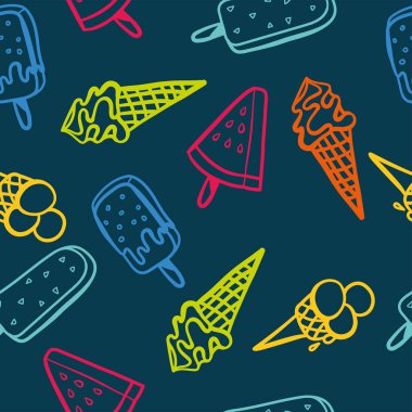 Kusursuz neon renklere sahip buz kalıbı - pürüzsüz arkaplan dokusu, yaz temalı kumaşlar, duvar kağıtları, menüler veya afişler için harika.