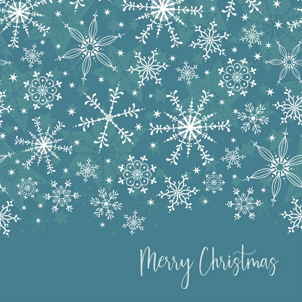Schöne Schneeflocken nahtlose Muster - handgezeichnet, ideal für Weihnachten oder Neujahr thematische Stoffe, Banner, Geschenkpapier, Tapeten oder Karten - Vektor-Oberflächendesign — Stockvektor