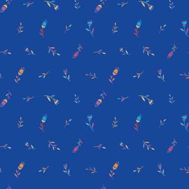 Halk çiçekleri arka planda tekrarlanan renksiz vektörler. Küçük çiçek deseni.