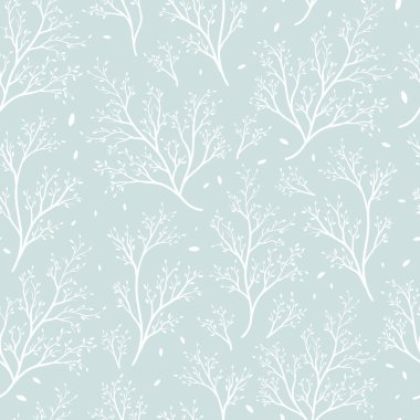 Güzel, pürüzsüz dallar, zarif yapraklar ve ağaçlar, tekstil, arka plan, pankart, duvar kağıtları, ambalaj - vektör yüzey tasarımı