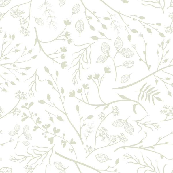 Schöne bunte Herbstzweige, Blätter und Blumen nahtlose Muster, romantische florale Herbst Hintergrund, ideal für saisonale Modedrucke, Textilien, Tapeten, Banner - Vektor-Oberflächendesign — Stockvektor
