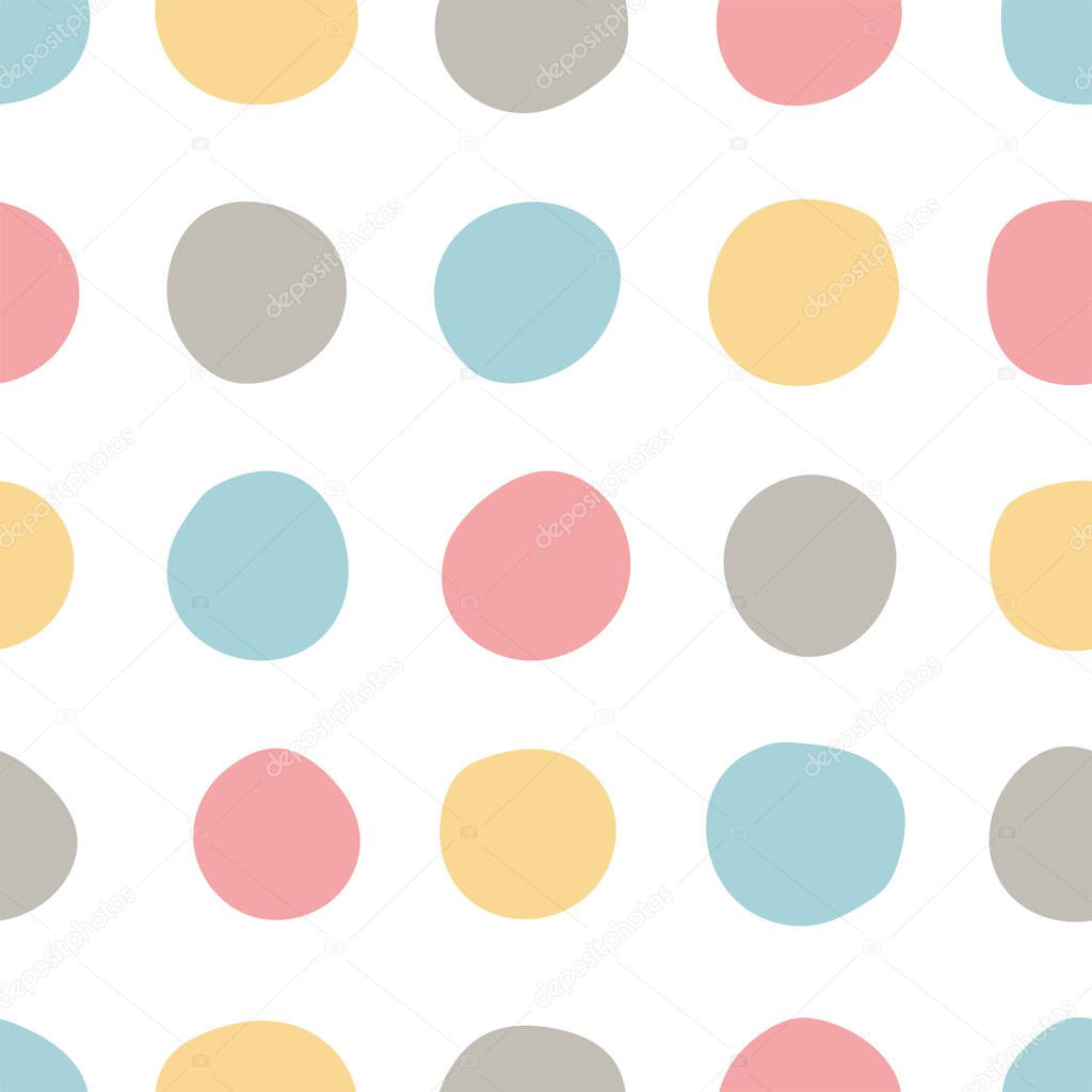 Circles seamless pattern, hand drawn circles - Great as a summer textile print, party invitation or packaging. Surface pattern design.