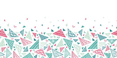 El çizilmiş üçgenlerle eğlenceli ve renksiz desen yatay, sarma, tekstil, pankart, duvar kağıtları - vektör yüzey tasarımı