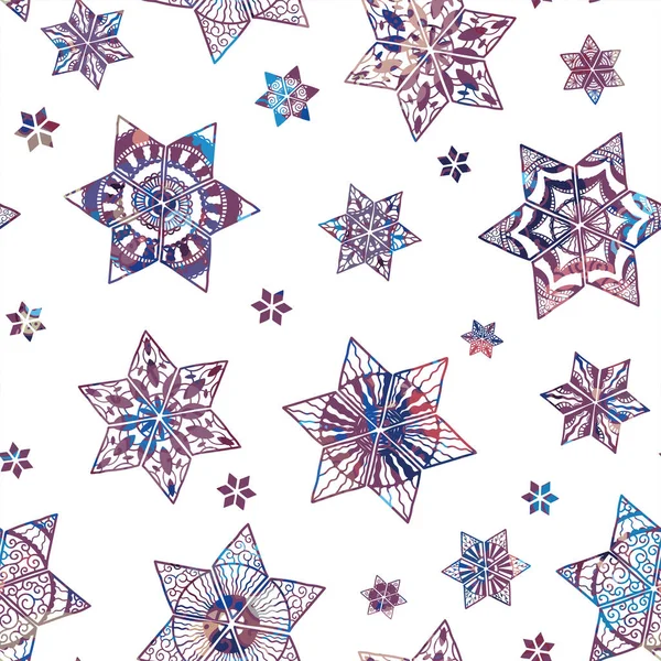 Zarif kar taneleri pürüzsüz desen, elle çizilmiş ve detaylı, sarma, tekstil, afişler, duvar kağıtları - vektör yüzey tasarımı