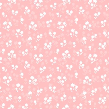 Sevimli el çizimi çiçek çayırı kusursuz desen, güzel bahar veya yaz arkaplanı, tekstil, pankart, duvar kağıtları, ambalaj - vektör tasarımı için harika