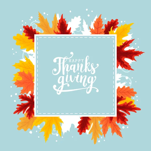 Mooi Met Hand Getekend Herfst Thanksgiving Ontwerp Kleurrijke Bladeren Concept — Stockvector