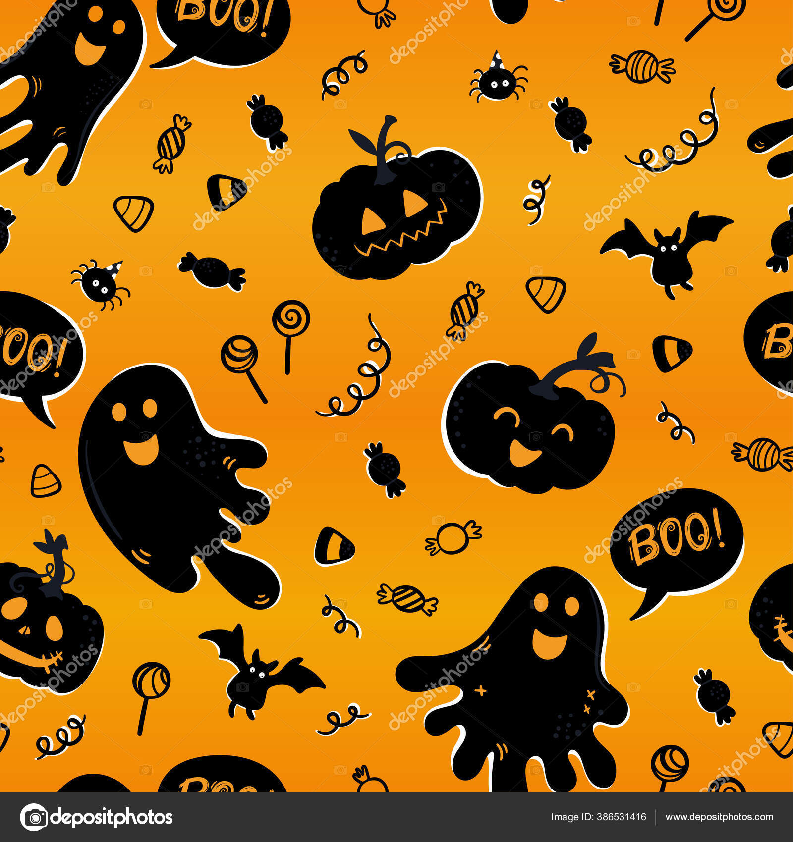 Fun Hand Drawn Halloween Seamless Pattern Cute Ghosts Pumpkins Bats Stock Vector Image by ©vialis #386531416 Fun Hand Drawn Halloween Seamless Pattern Cute Ghosts Pumpkins Bats Stock Vector Image by ©vialis #386531416