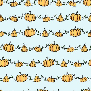 Eğlenceli el çizilmiş Cadılar Bayramı kusursuz desen.