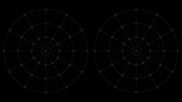 Сетка Круглый Фон 3840X2160 Hud Интерфейс Элементы Пользовательского Интерфейса — стоковое видео