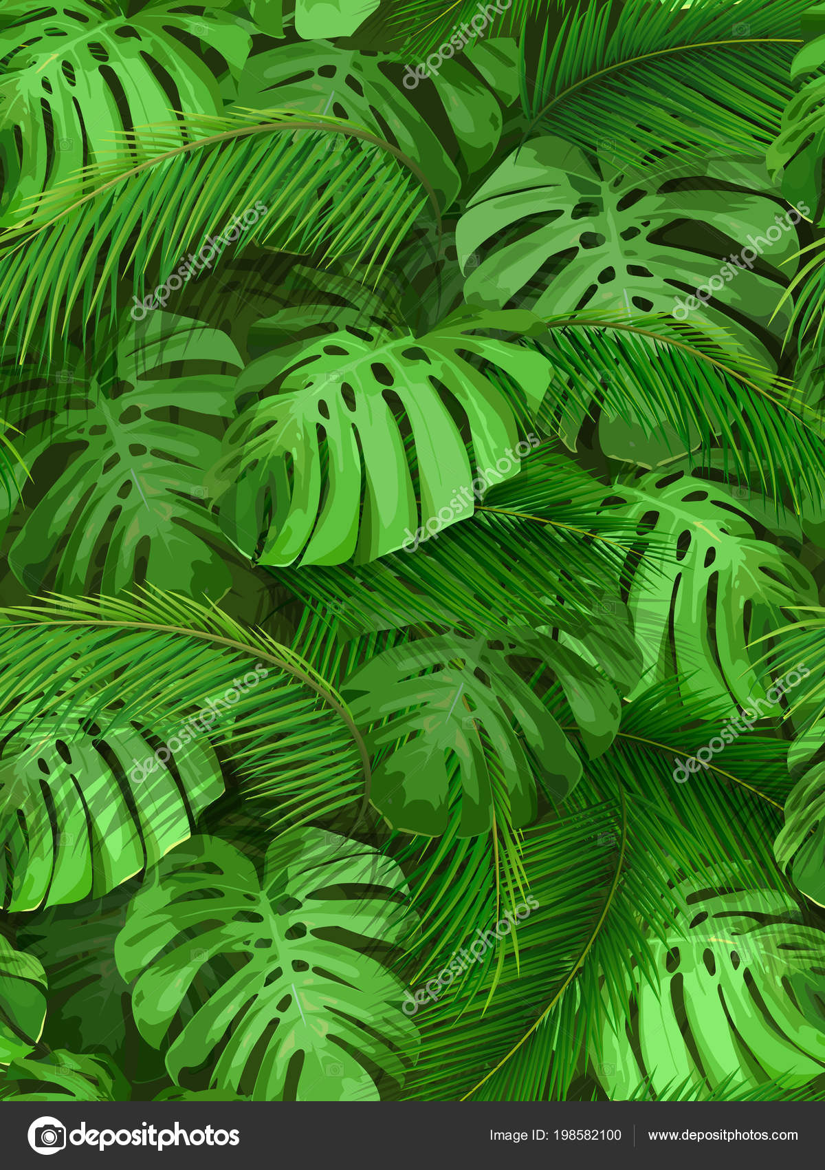 Fondo transparente de hojas tropicales — Vector de stock © belikovand