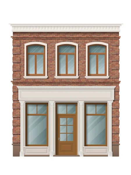 Vecchio mattone facciata edificio residenziale — Vettoriale Stock