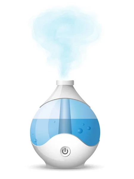 Humidifier with outgoing steam — Stock Vector