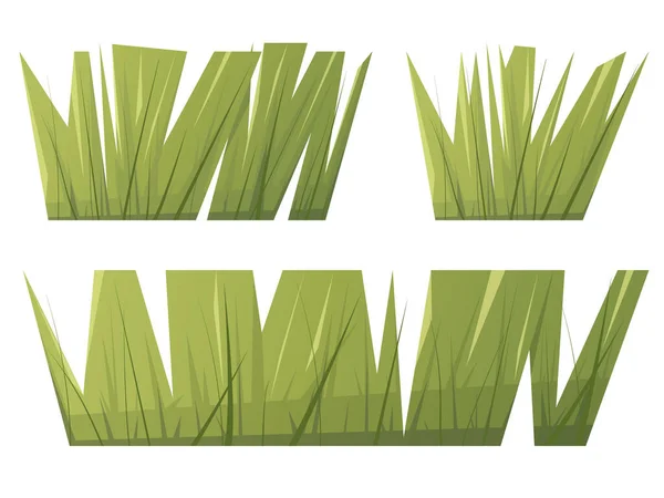 Zielona trawa w płaskim stylu kreskówki. Wektor. — Wektor stockowy