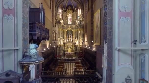 大教堂内的阿里亚尔镜头 — 图库视频影像