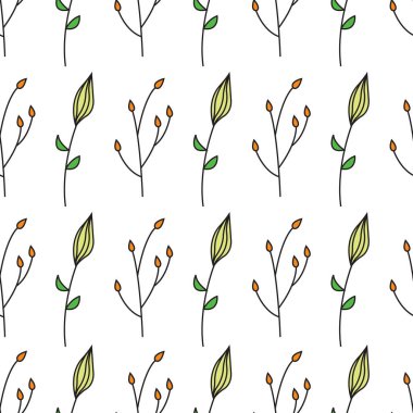 Minimalist tarzda dikişsiz yeşillik deseni